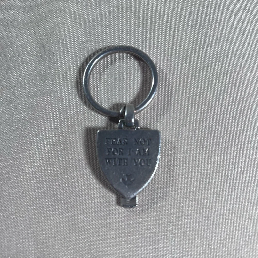 James Avery Two Pieces‎ Fused Fear Not Key Ring w/ Cross Pendant Sterling 925